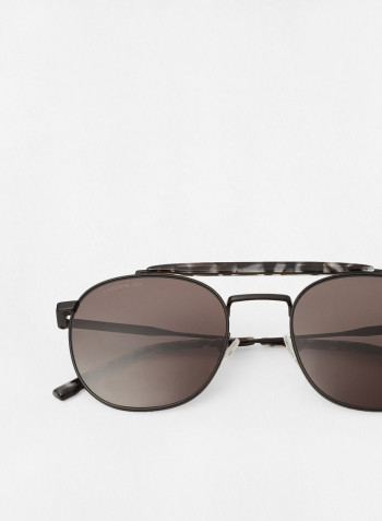 Men's Full-Rim Metal Round Sunglasses - Lens Size: 53 mm