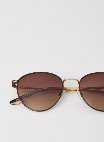 Women's Full-Rim Metal Round Sunglasses - Lens Size: 52 mm