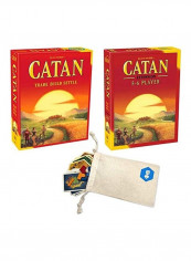 3-Piece Catan Trade Build Settle And Extension Board Game With Drawstring Storage Bag Set