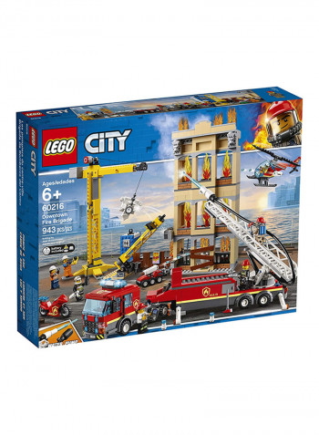 943-Piece City Downtown Fire Brigade With 7 Minifigures Building Set 60216 18.9x14.88x3.7inch 18.9x14.88x3.7inch