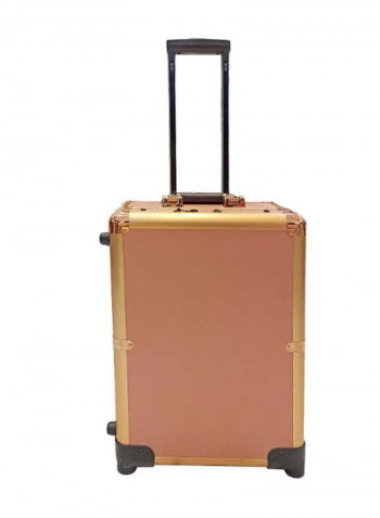 Make Up Trolley بني/ذهبي