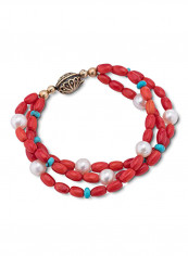 Freshwater Cultured Pearl Magnetic Beaded  Sterling Silver Bracelet
