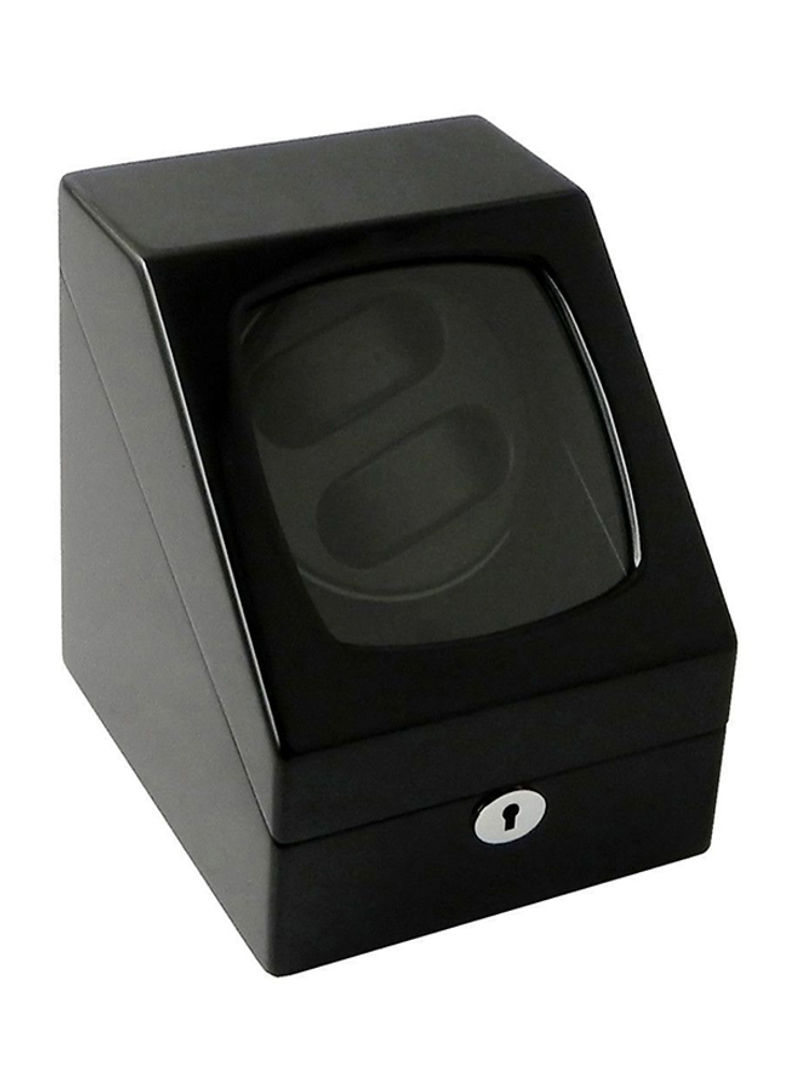 Double Watch Winder With 2 Storage Display Case Black