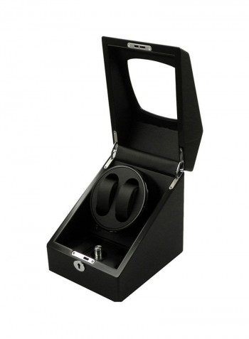 Double Watch Winder With 2 Storage Display Case Black