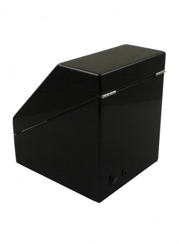 Double Watch Winder With 2 Storage Display Case Black