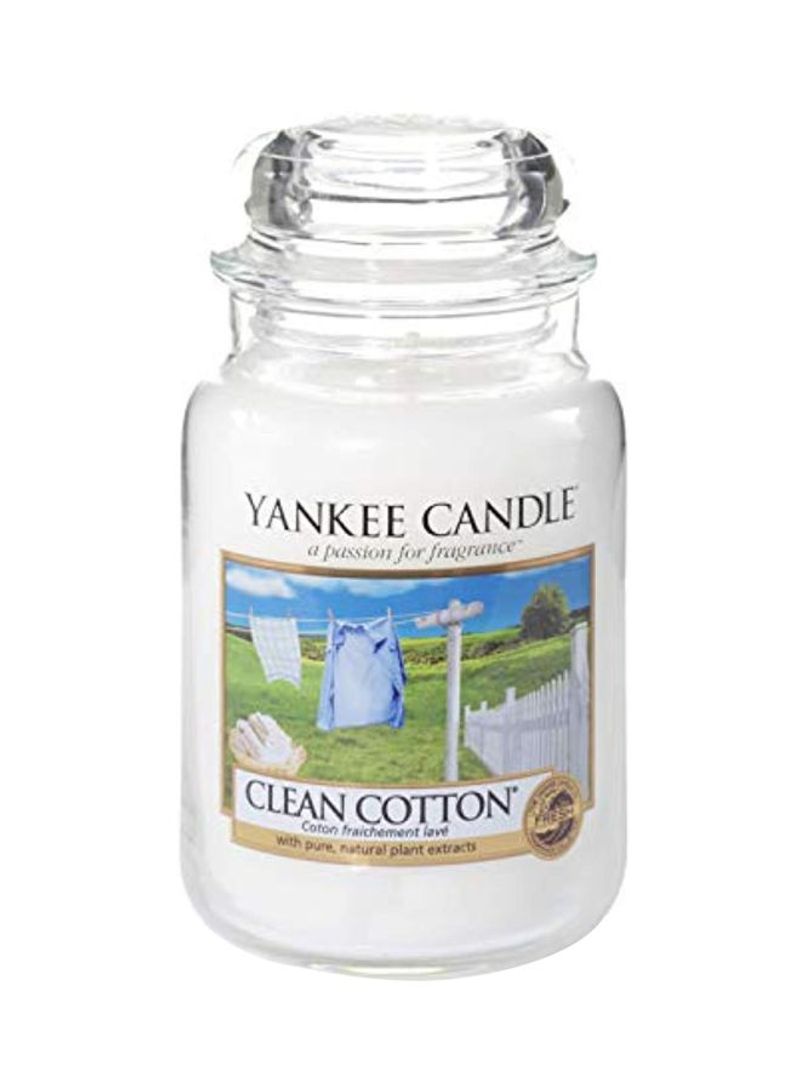 Clean Cotton Scented Candle White 18x9.7centimeter