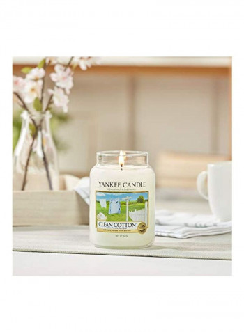 Clean Cotton Scented Candle White 18x9.7centimeter