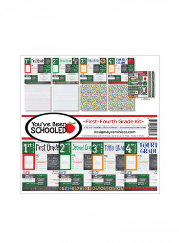 First-Fourth Grade Scrapbook Collection Kit Green/White/Blue