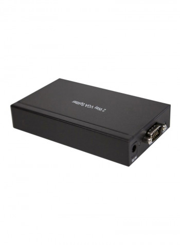 2 Way VGA Splitter With Audio Black/Silver