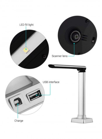 مجموعة ماسح صور قابل للطي بمنفذ USB  فضي/أسود/أزرق