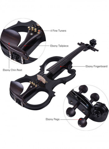 Full Size Solid Wood Silent Electric Violin Fiddle Maple Body