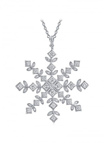 925 Sterling Silver Cubic Zirconia Studded Pendant
