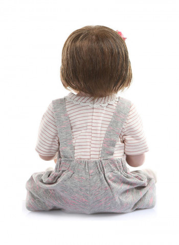 Reborn Baby Doll with Grey Rabbit Outfit 43.3x15x24.5cm