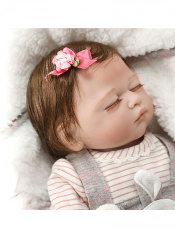 Reborn Baby Doll with Grey Rabbit Outfit 43.3x15x24.5cm