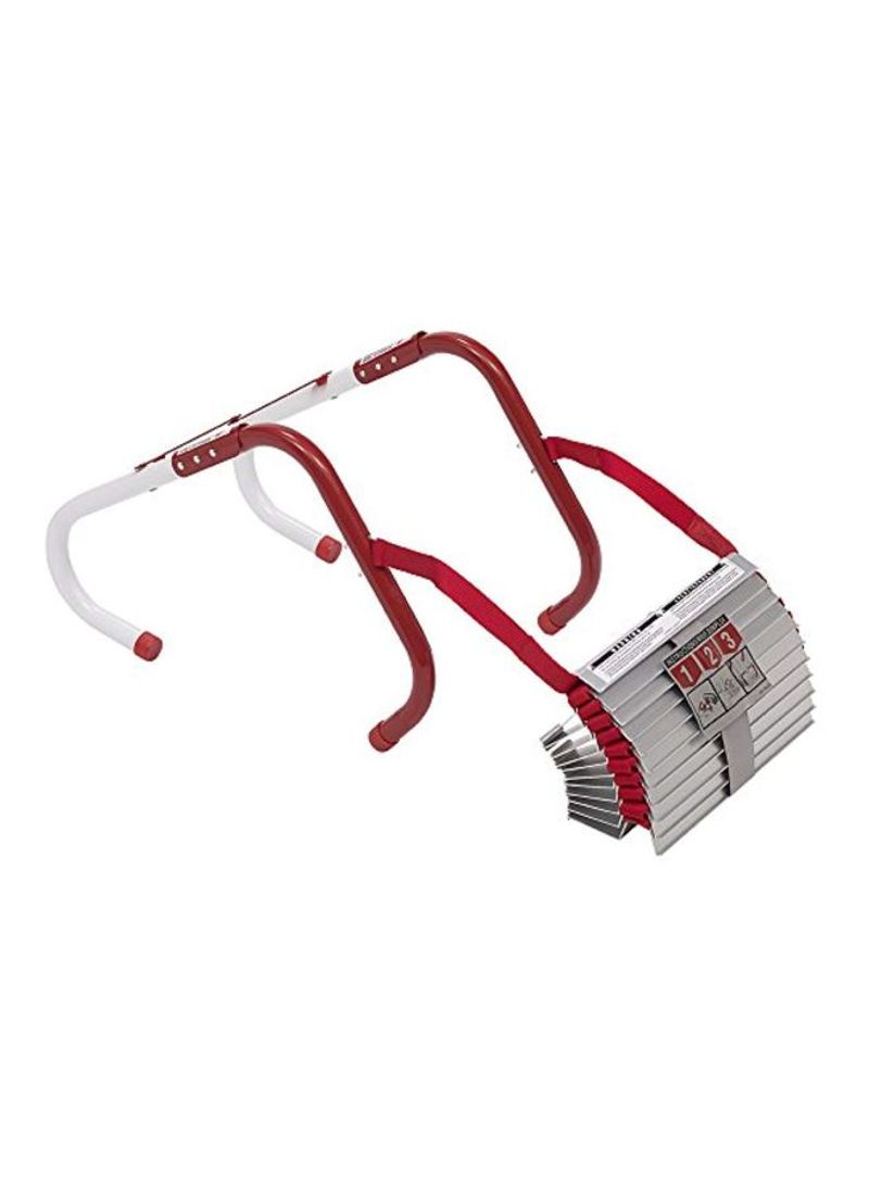 Fire Escape Ladder With Anti-Slip Rungs Red/White/Silver 13feet