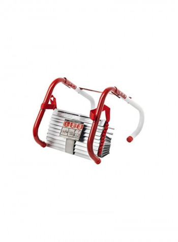 Fire Escape Ladder With Anti-Slip Rungs Red/White/Silver 13feet