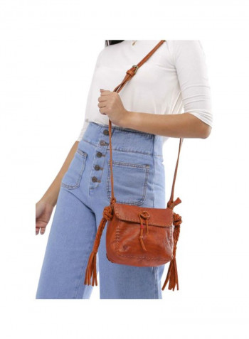 Leather Crossbody Bag Brown