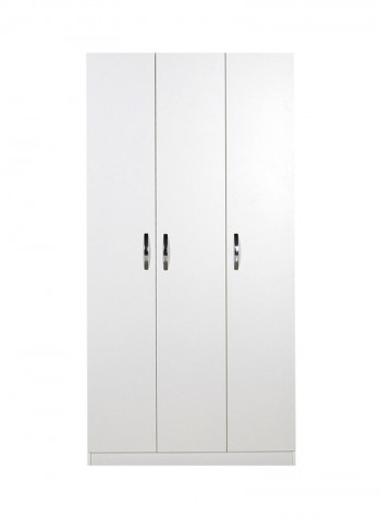 3-Door Wardrobe White 91 x 182 x 47centimeter