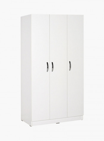 3-Door Wardrobe White 91 x 182 x 47centimeter