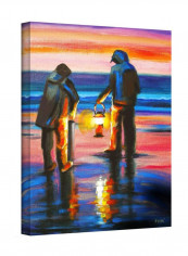 Night Clammers Gallery Wrapped Canvas Wall Art Multicolour 18 x 24inch
