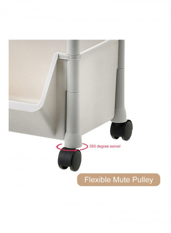 4-Tiered Kitchen Storage Cart Grey 45.08x13.58x11.02inch