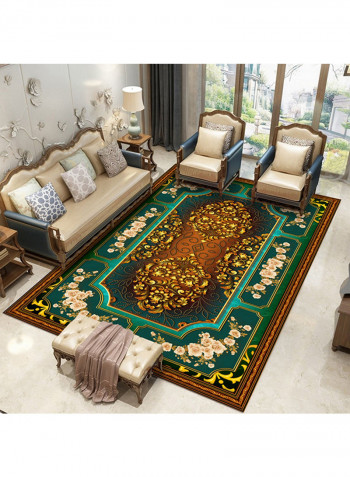 Floral European Style Bedroom Living Room Carpet Multicolour 80X180centimeter
