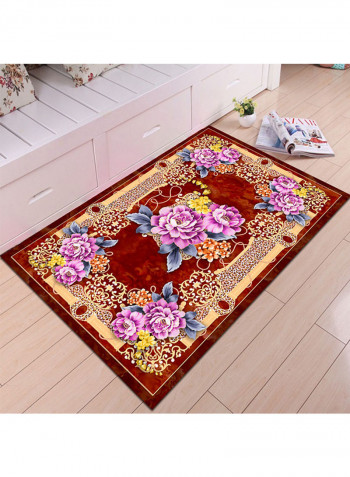 Anti-Skid Printed Floor Carpet Multicolour 80X180centimeter