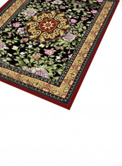 Block Floral European Style Rectangular Living Room Carpet Multicolour 80x180centimeter