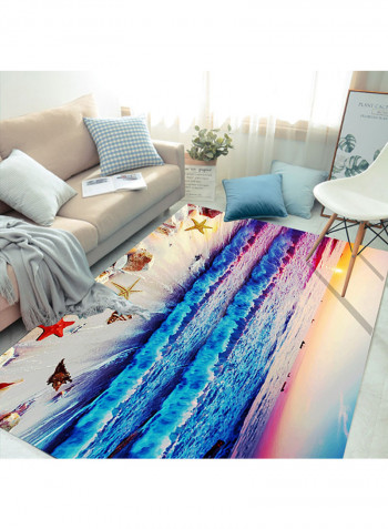 3D Sea Landscape Printed Anti-Slip Cozy Floor Mat Multicolour 80x180centimeter