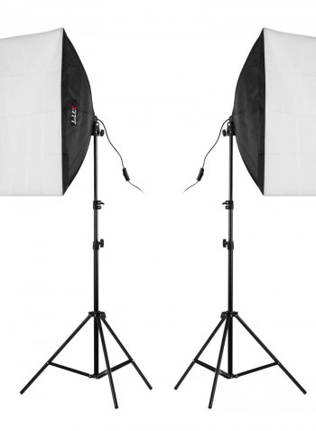 Professional Studio Soft Box LED Lighting Kit Black/White