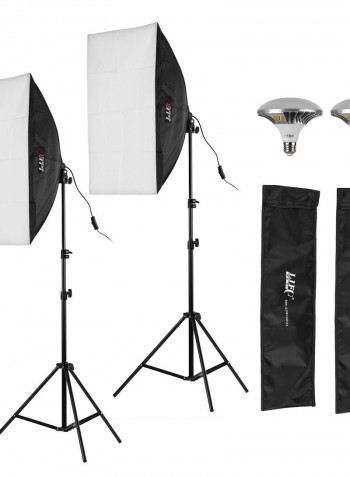 Professional Studio Soft Box LED Lighting Kit Black/White