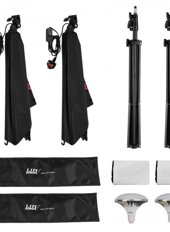 Professional Studio Soft Box LED Lighting Kit Black/White