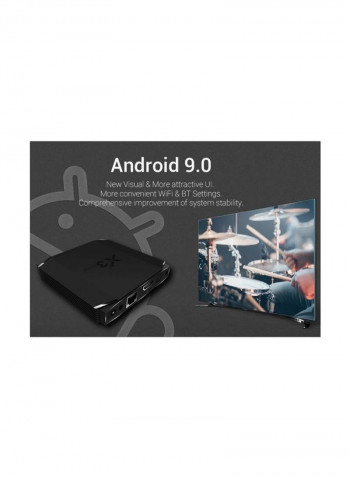 Android Smart TV Box With Remote Control X3 Black