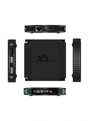 Android Smart TV Box With Remote Control X3 Black