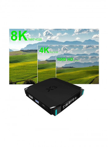 Android Smart TV Box With Remote Control X3 Black