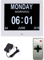 Digital Alarm Clock with Electronic Album Picture White