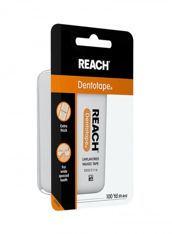 Pack Of 6 Dentotape Unflavored Waxed Tape -100Yards أبيض
