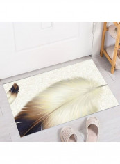 Feather Themed Modern Rug White/Brown 40x60cm