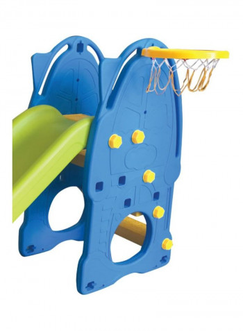 2-In-1 Slide With Basketball Ring