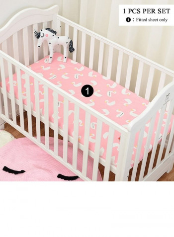 2-Piece Goose Printed Fitted Sheet And Storage Bag Set
