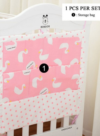 2-Piece Goose Printed Fitted Sheet And Storage Bag Set