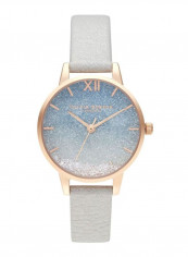 Women's Leather Wishing Wave Glitter Dial Analog Watch OB16US26