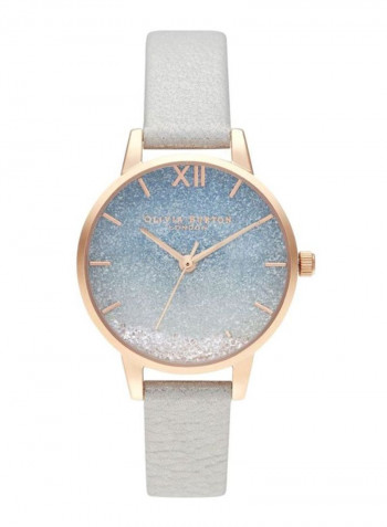 Women's Leather Wishing Wave Glitter Dial Analog Watch OB16US26