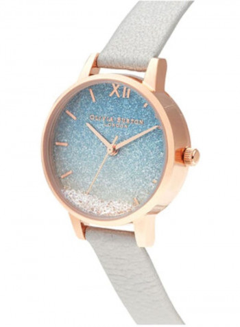 Women's Leather Wishing Wave Glitter Dial Analog Watch OB16US26