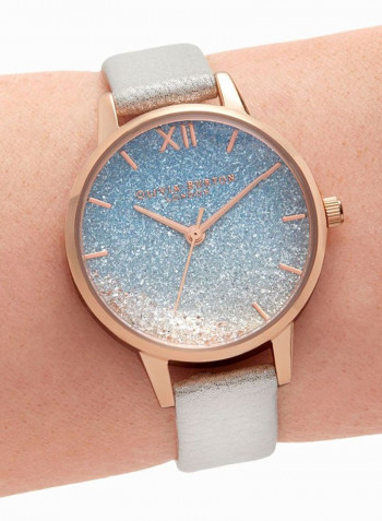 Women's Leather Wishing Wave Glitter Dial Analog Watch OB16US26