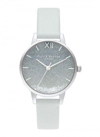 Women's Leather Wishing Wave Ombre Glitter Dial Analog Watch OB16US27