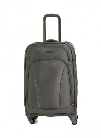 Softside 3 Piece Luggage Trolley Set Silver