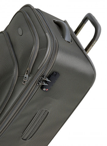 Softside 3 Piece Luggage Trolley Set Silver