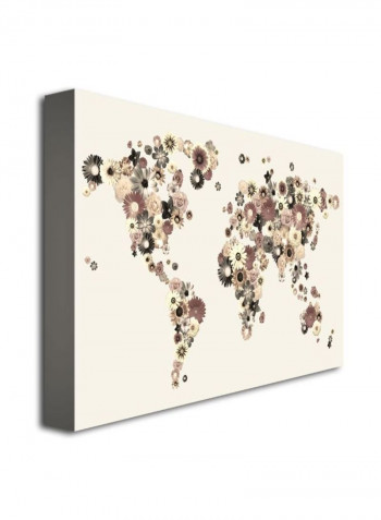 World Map Canvas Wall Art Multicolour 22 x 32inch