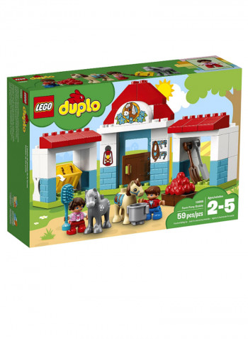 59-Piece Duplo Town Farm Pony Stable Building Block Kit